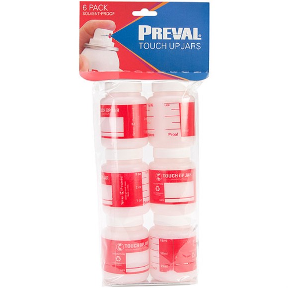 Preval 6 Pack 3oz. Plastic Bottles TK-0271-1