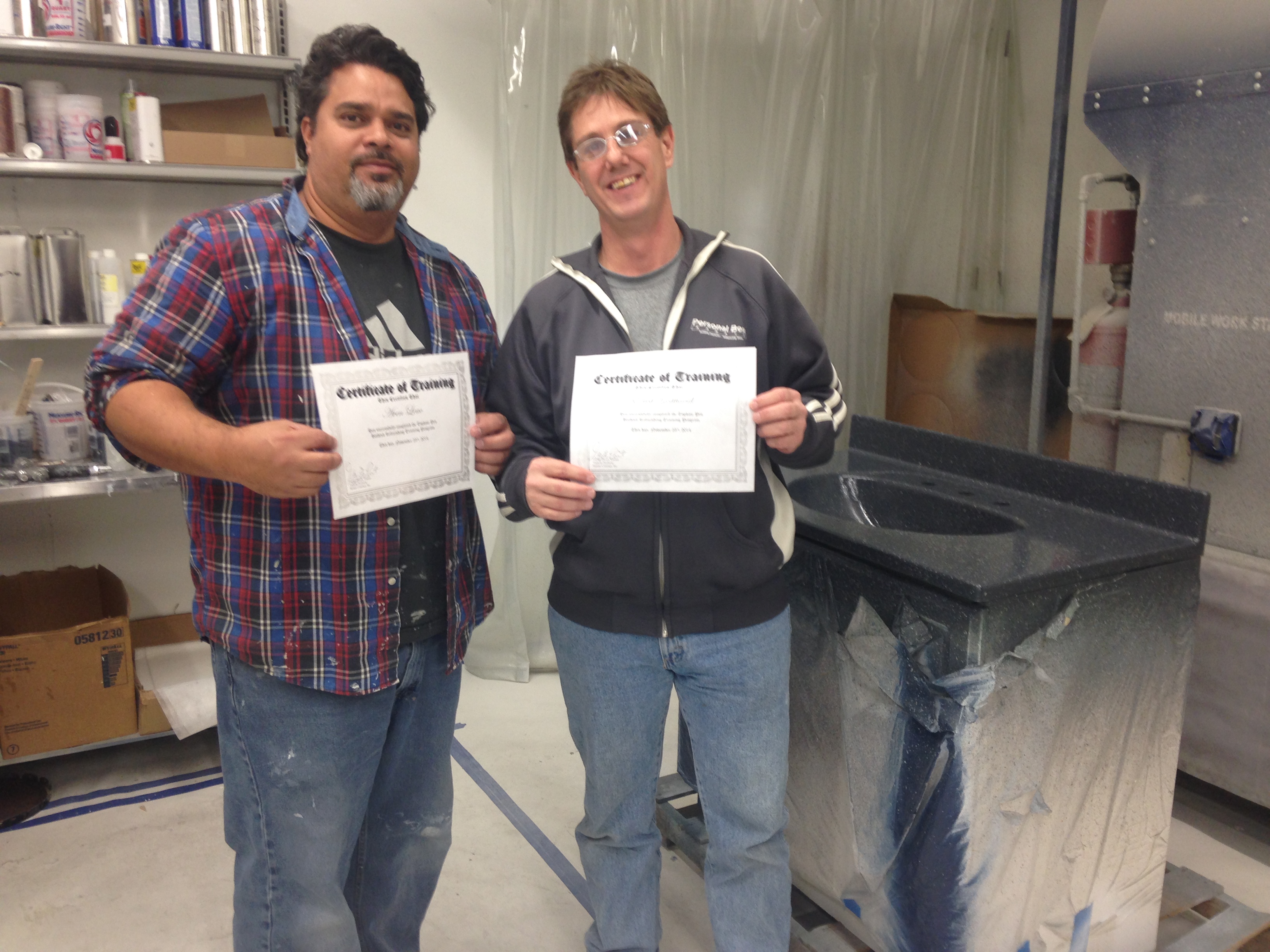 Topkote trainees finishing refinishing training